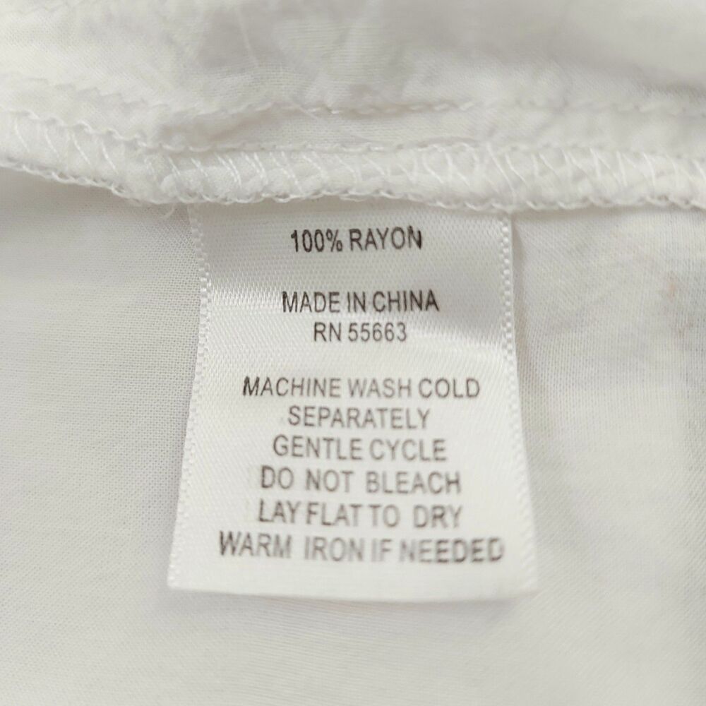 For Cynthia Beachwear Mini Dress Womens XS White Embroidered Bohemian Artsy - Picture 8 of 10